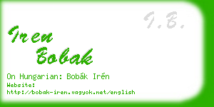 iren bobak business card